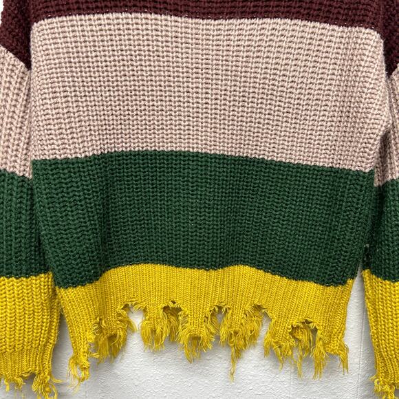 Love Tree Distressed Bohemian Womens Sweater Small Chic Chaotic Academia - Picture 9 of 13